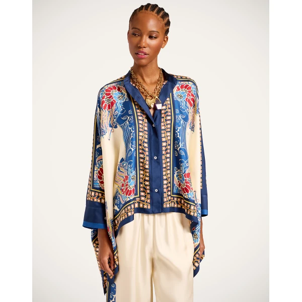 La DoubleJ Foulard Shirt in Lemuria Blue, view 4