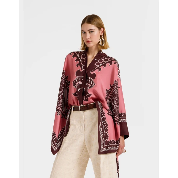 La DoubleJ Foulard Shirt in Oltrarno Pink, view 2