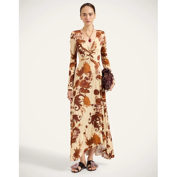 La DoubleJ Foxy Dress in Coven Buttercream at Luxury Shoes 