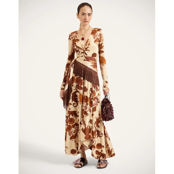La DoubleJ Foxy Dress in Coven Buttercream at Luxury Shoes 