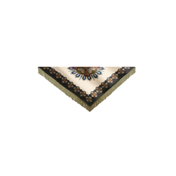 Fringe Triangle Scarf in Nucleus Off White