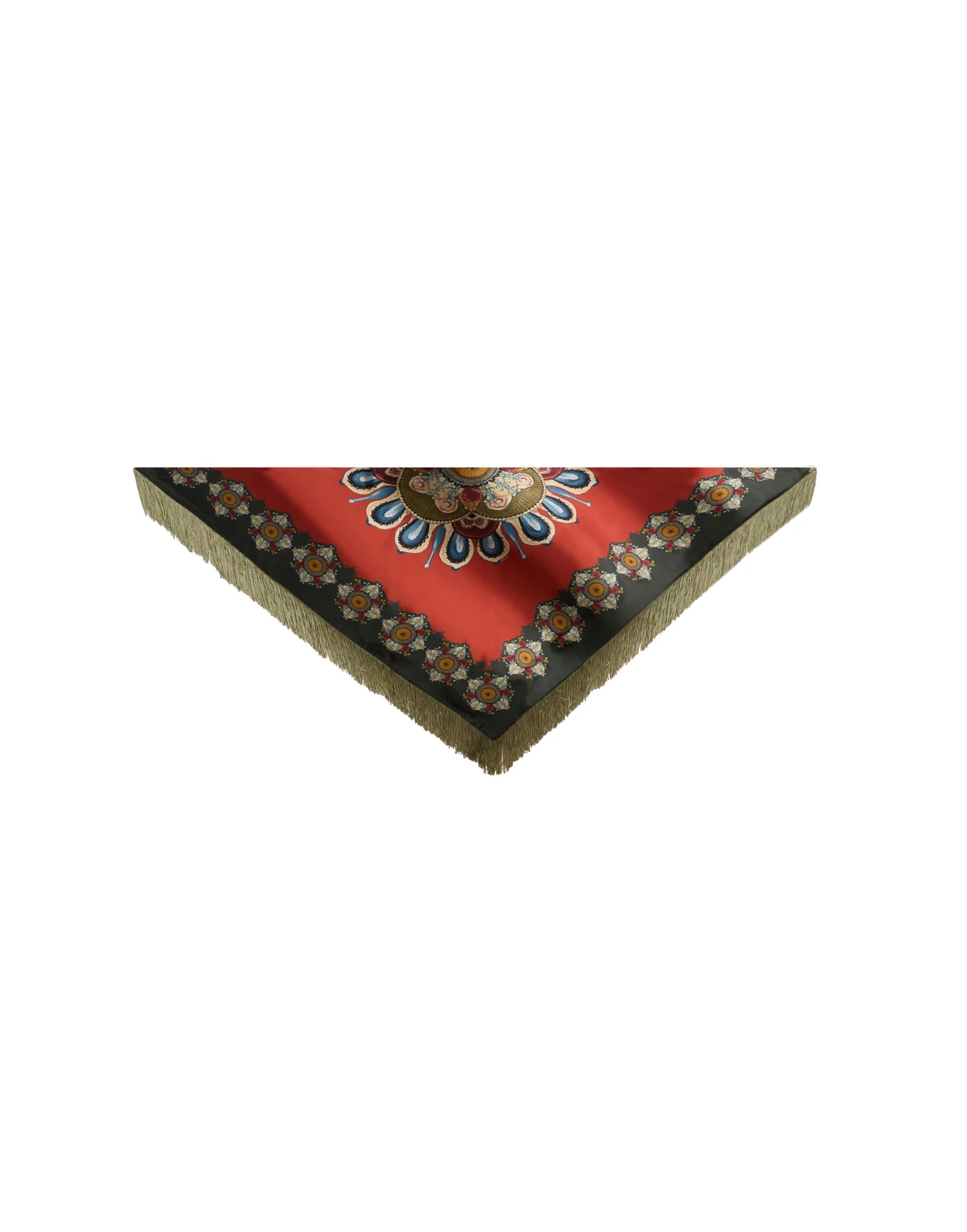 La DoubleJ Fringe Triangle Scarf in Nucleus Rust La DoubleJ Fringe Triangle Scarf in Nucleus Rust