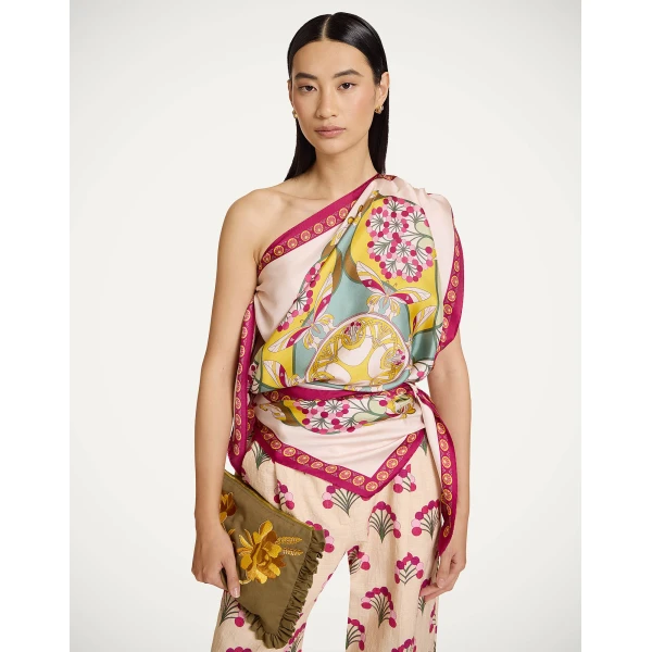 La DoubleJ Full-On Foulard in Florette Fuchsia at Luxury Shoes 