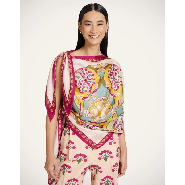 La DoubleJ Full-On Foulard in Florette Fuchsia at Luxury Shoes 