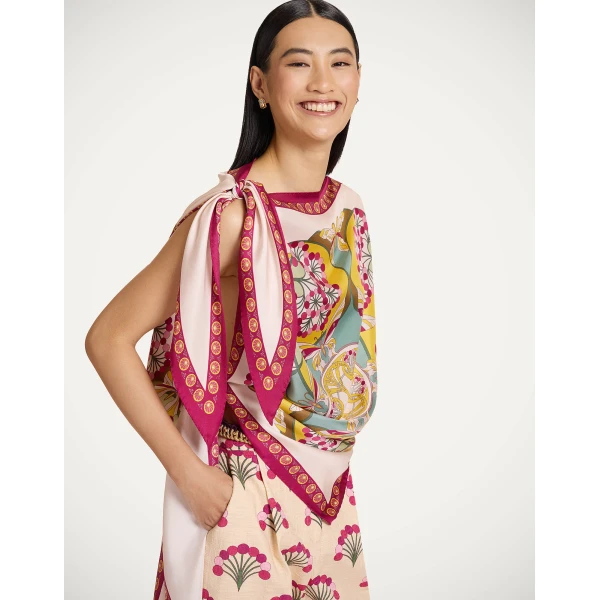 La DoubleJ Full-On Foulard in Florette Fuchsia at Luxury Shoes 