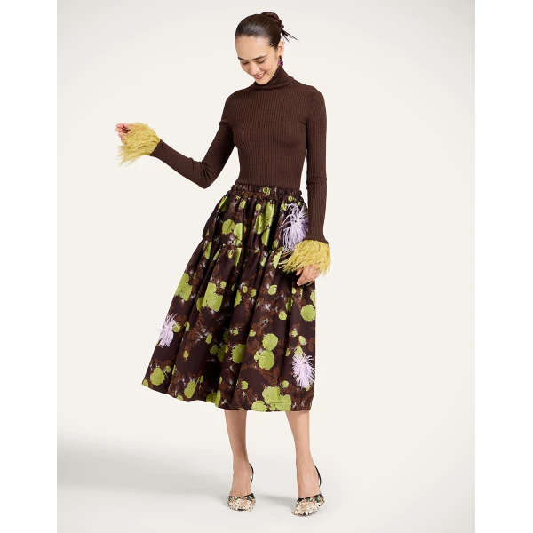 La DoubleJ Gala Skirt in Devon Brown at Luxury Shoes 