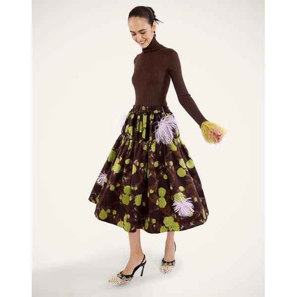 La DoubleJ Gala Skirt in Devon Brown at Luxury Shoes 