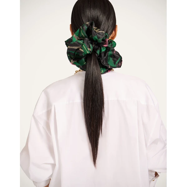 La DoubleJ Giga Scrunchie in Bamboo Black at Luxury Shoes 