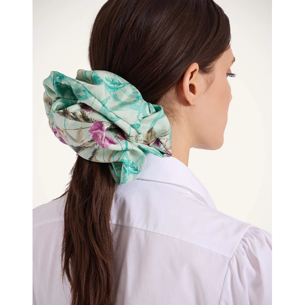 La DoubleJ Giga Scrunchie in Heath Mint at Luxury Shoes 