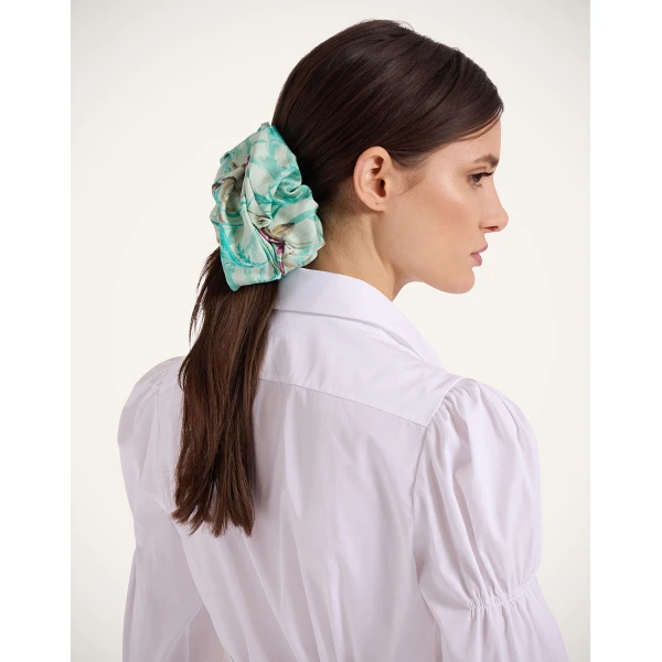 La DoubleJ Giga Scrunchie in Heath Mint at Luxury Shoes 