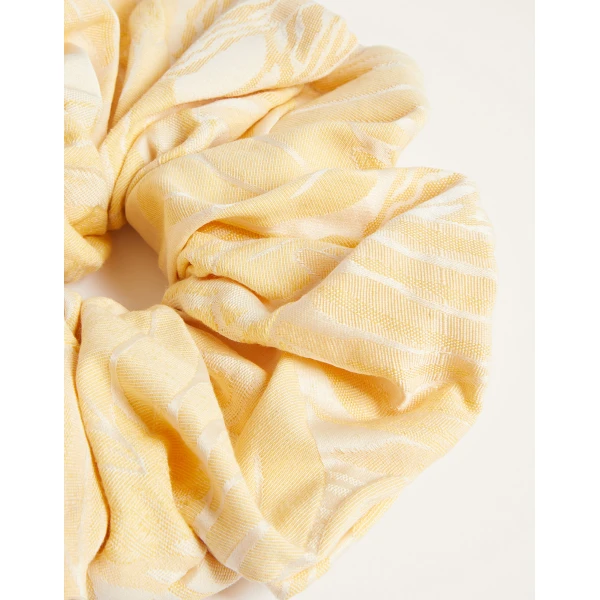 La DoubleJ Giga Scrunchie in Iris Yellow at Luxury Shoes 