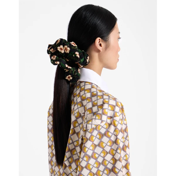 La DoubleJ Giga Scrunchie in Mayfair Black at Luxury Shoes 