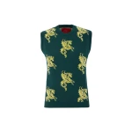 La DoubleJ Gryphos Gilet in Black & Lime Knit