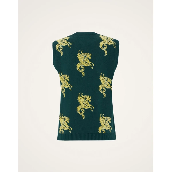 La DoubleJ Gryphos Gilet in Black & Lime Knit, view 5