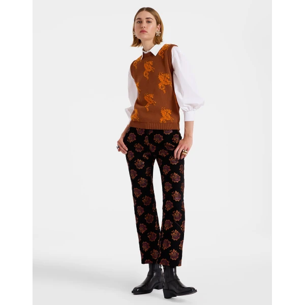 La DoubleJ Gryphos Gilet in Brown Knit, view 4