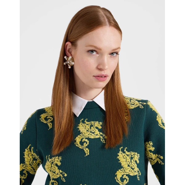 La DoubleJ Gryphos Sweater in Dark Green, view 6
