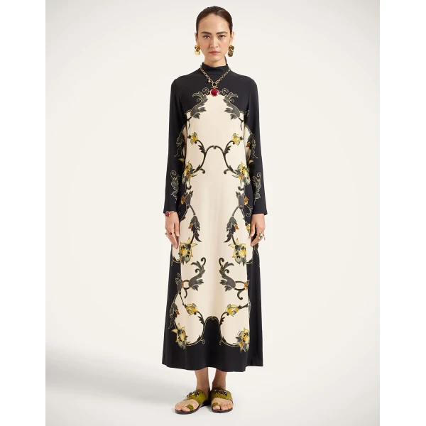 La DoubleJ Halle Dress in Buttercup Black at Luxury Shoes 