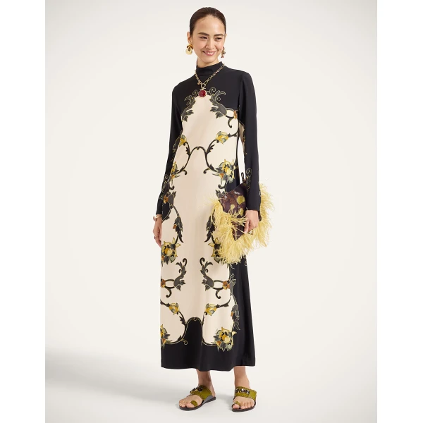 La DoubleJ Halle Dress in Buttercup Black at Luxury Shoes 