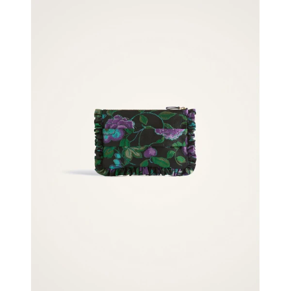 La DoubleJ Hand Pochette in Botanical Black at Luxury Shoes 