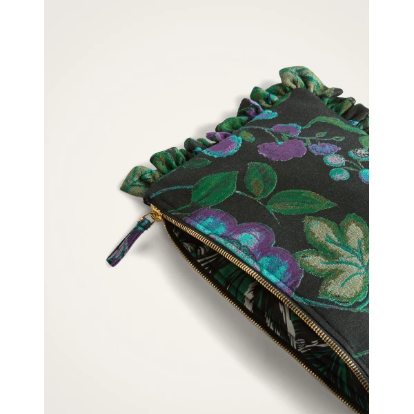 La DoubleJ Hand Pochette in Botanical Black at Luxury Shoes 