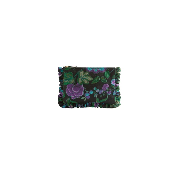La DoubleJ Hand Pochette in Botanical Black at Luxury Shoes 