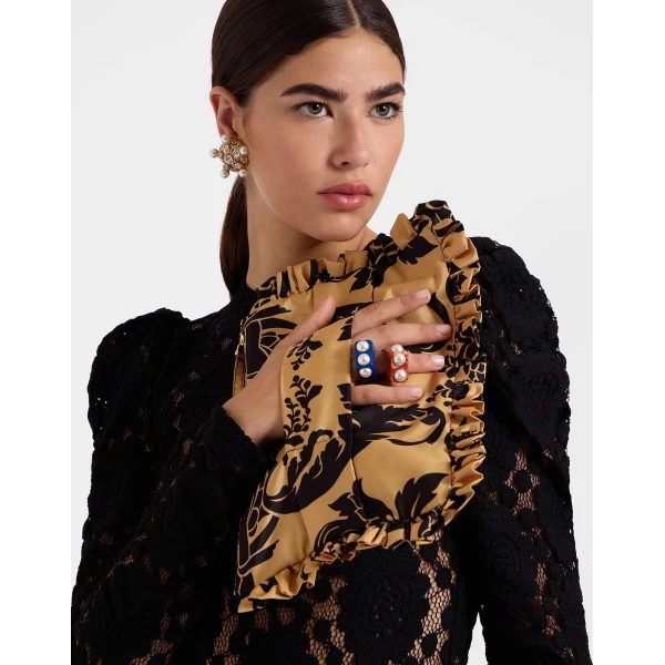 La DoubleJ Hand Pochette in Cherubs Gold at Luxury Shoes 