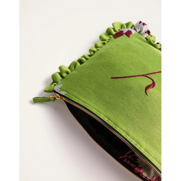 La DoubleJ Hand Pochette in Derby Lime at Luxury Shoes 