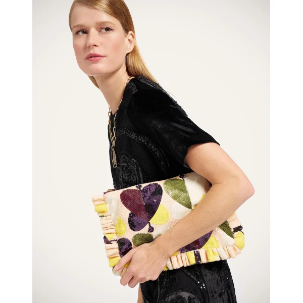 La DoubleJ Hand Pochette in Farfalla Ivory at Luxury Shoes 
