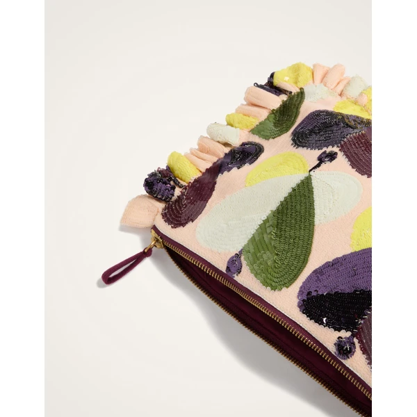 La DoubleJ Hand Pochette in Farfalla Ivory at Luxury Shoes 