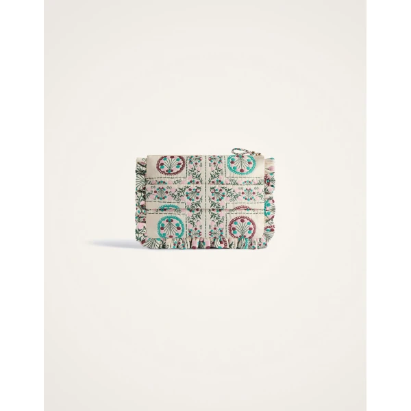 La DoubleJ Hand Pochette in Florette Tiles Ecru at Luxury Shoes 