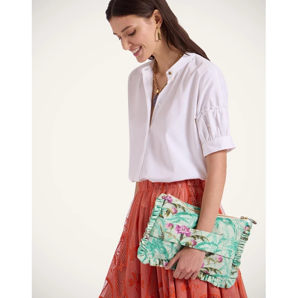 La DoubleJ Hand Pochette in Heath Mint at Luxury Shoes 
