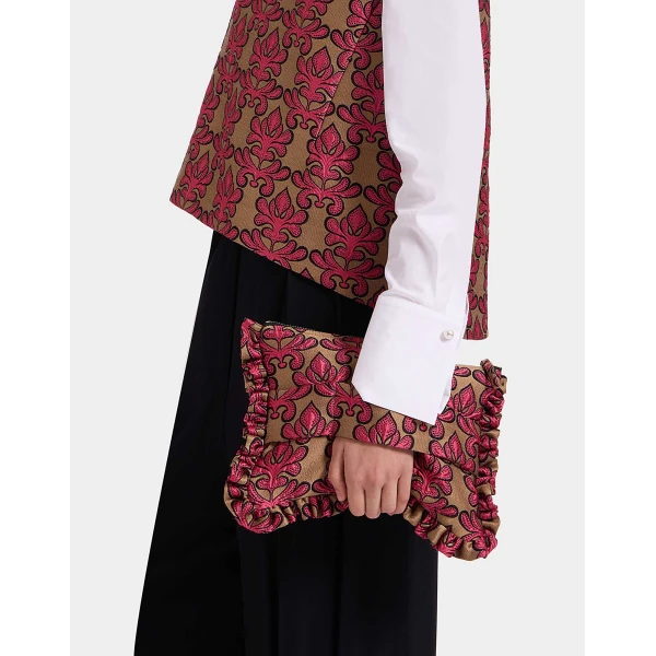 La DoubleJ Hand Pochette in Herald Fuchsia at Luxury Shoes 