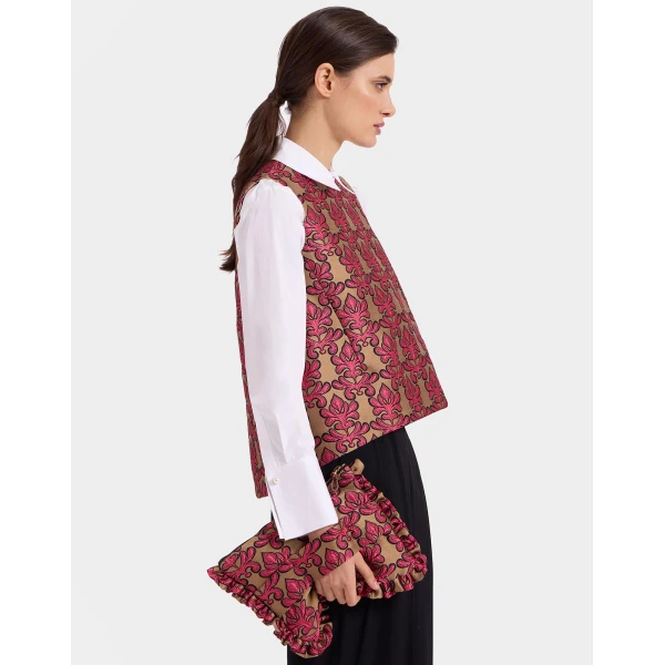 La DoubleJ Hand Pochette in Herald Fuchsia at Luxury Shoes 