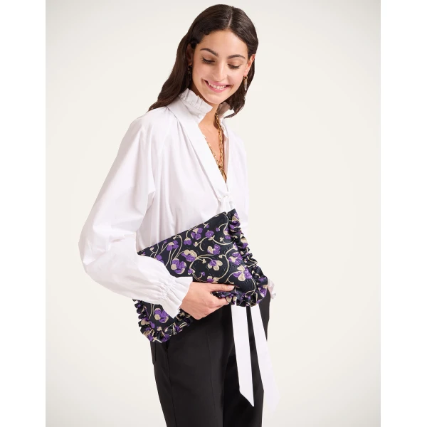 La DoubleJ Hand Pochette in Honeysuckle Black at Luxury Shoes 