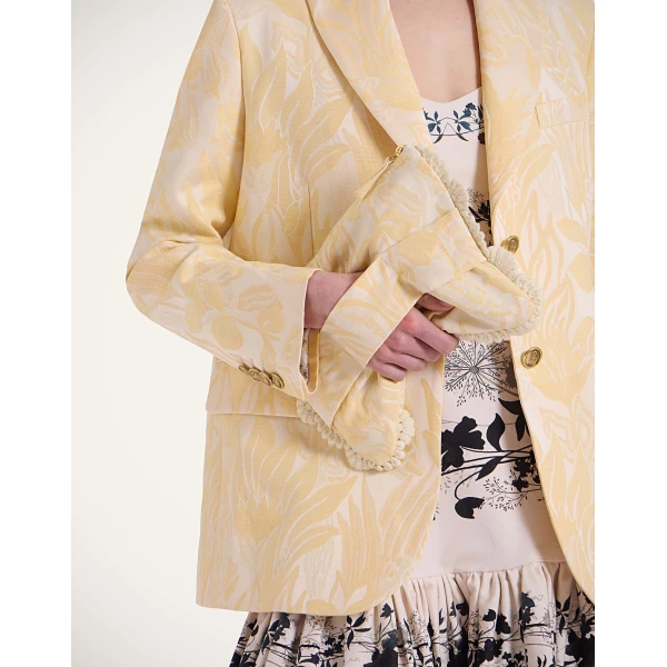 La DoubleJ Hand Pochette in Iris Yellow at Luxury Shoes 