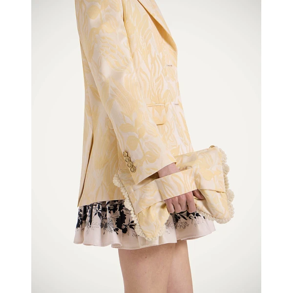 La DoubleJ Hand Pochette in Iris Yellow at Luxury Shoes 