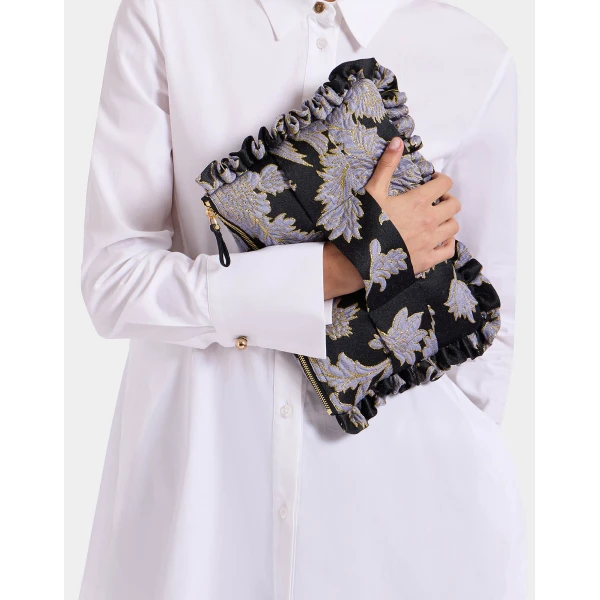 La DoubleJ Hand Pochette in Lark Black at Luxury Shoes 