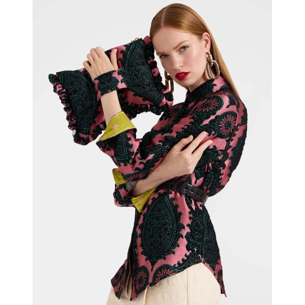 La DoubleJ Hand Pochette in Oltrarno Pink at Luxury Shoes 