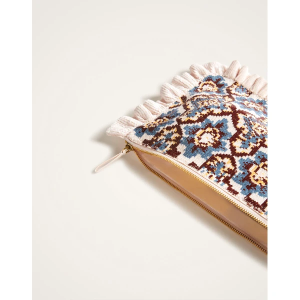 La DoubleJ Hand Pochette in Palazzo Chocolate at Luxury Shoes 