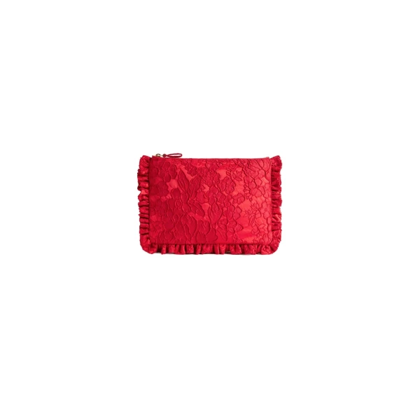 Hand Pochette in Peony Red