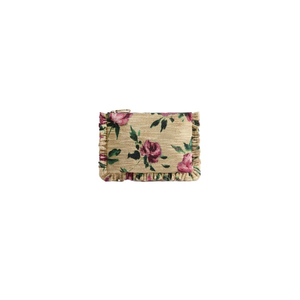 La DoubleJ Hand Pochette in Roses Light Beige at Luxury Shoes 