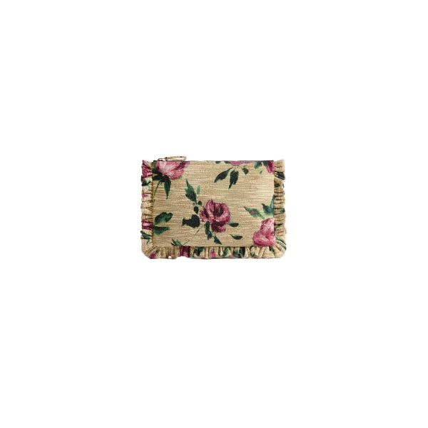 La DoubleJ Hand Pochette in Roses Light Beige at Luxury Shoes 