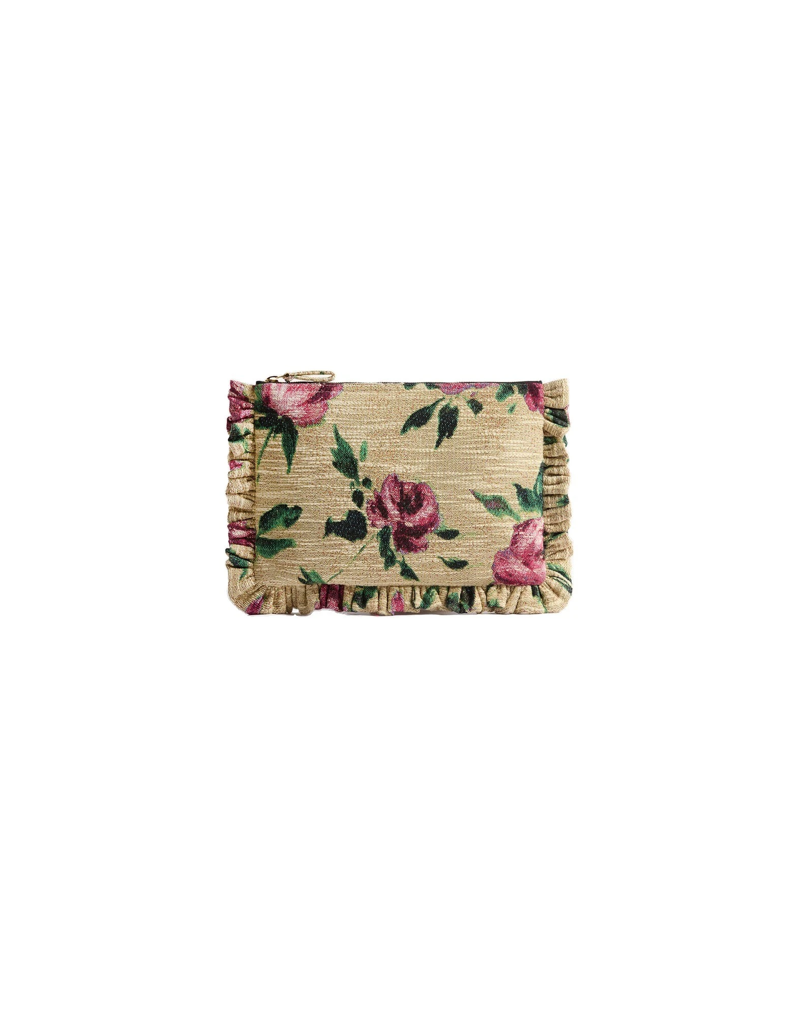 La DoubleJ Hand Pochette in Roses Light Beige at Luxury Shoes La DoubleJ Hand Pochette in Roses Light Beige at Luxury Shoes