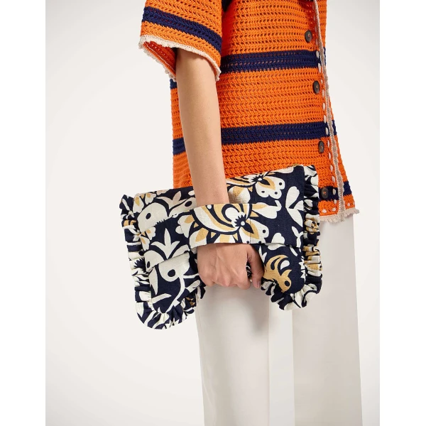 La DoubleJ Hand Pochette in Selva Blue at Luxury Shoes 