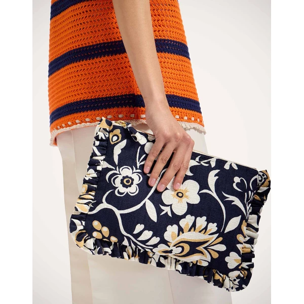 La DoubleJ Hand Pochette in Selva Blue at Luxury Shoes 