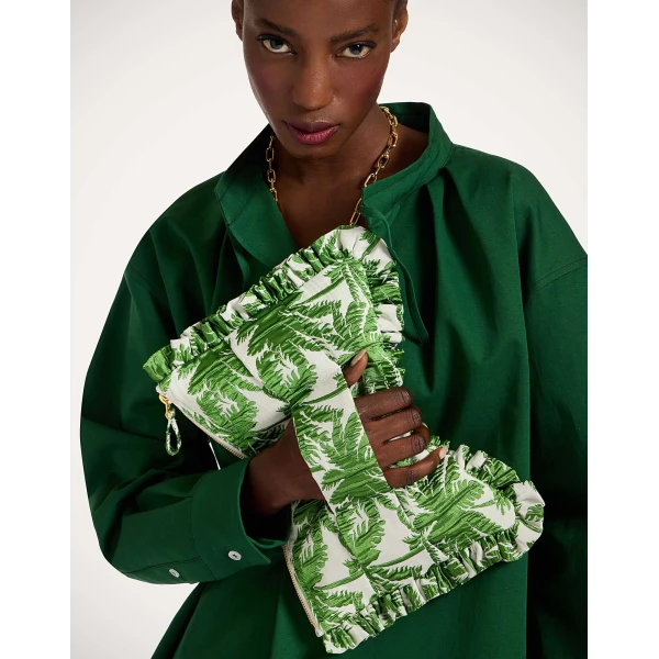 La DoubleJ Hand Pochette in Tropicana White at Luxury Shoes 