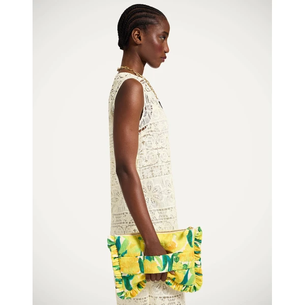 La DoubleJ Hand Pochette in Zesty Yellow at Luxury Shoes 