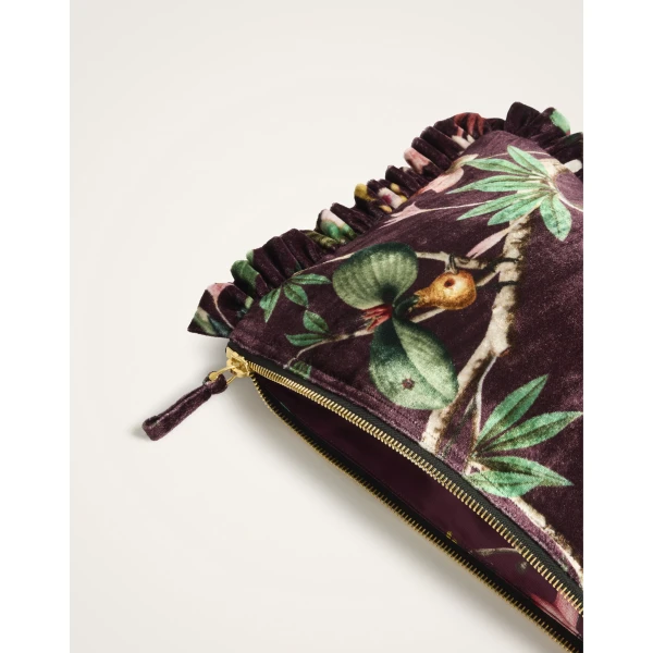 La DoubleJ Hand Pochette in Zooflora Burgundy at Luxury Shoes 