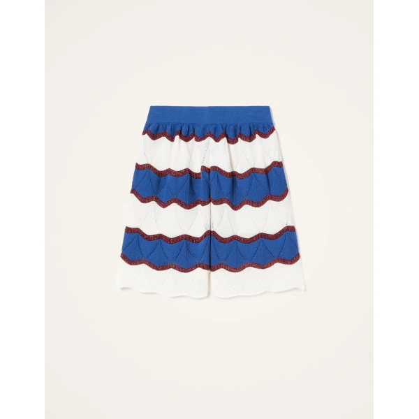 La DoubleJ Hang Ten Shorts in Color Block Ivory & Blue, view 6