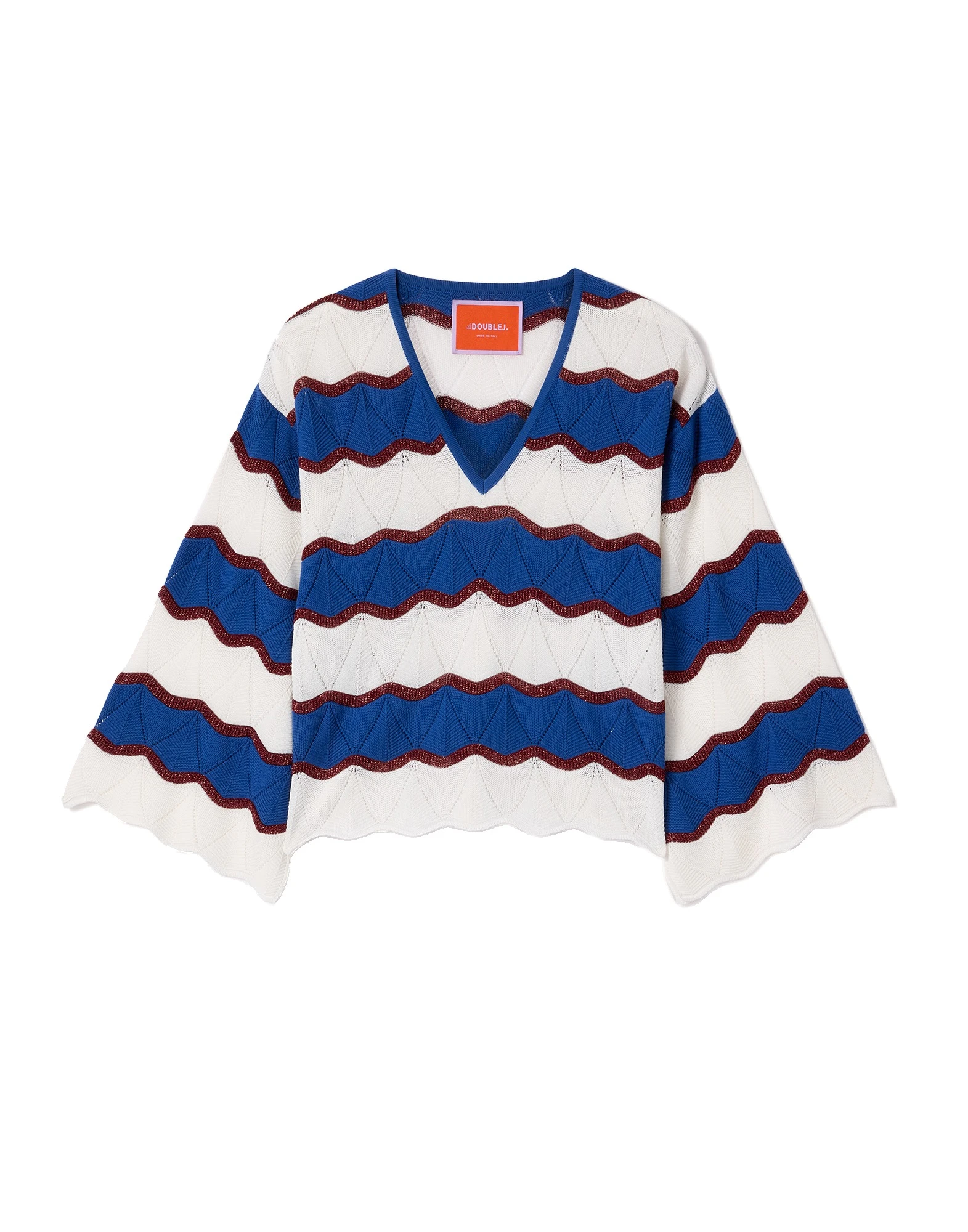 La DoubleJ Hang Ten Top in Color Block Ivory & Blue La DoubleJ Hang Ten Top in Color Block Ivory & Blue
